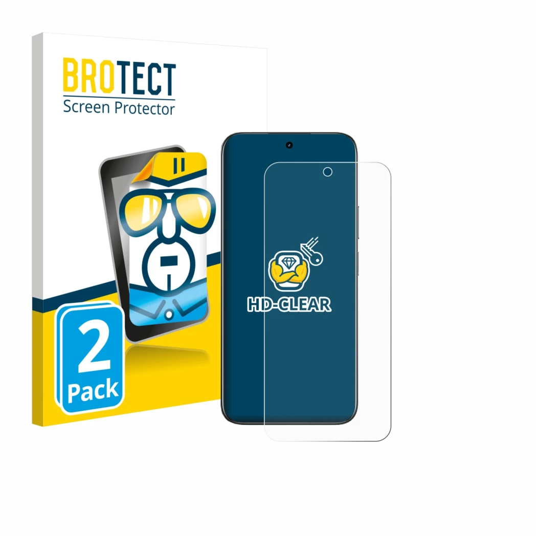 Vorderseite einer Produktverpackung mit dem Markenlogo BROTECT. Daneben ist das Gerät realme C85 4G mit dem zugehörigen Displa