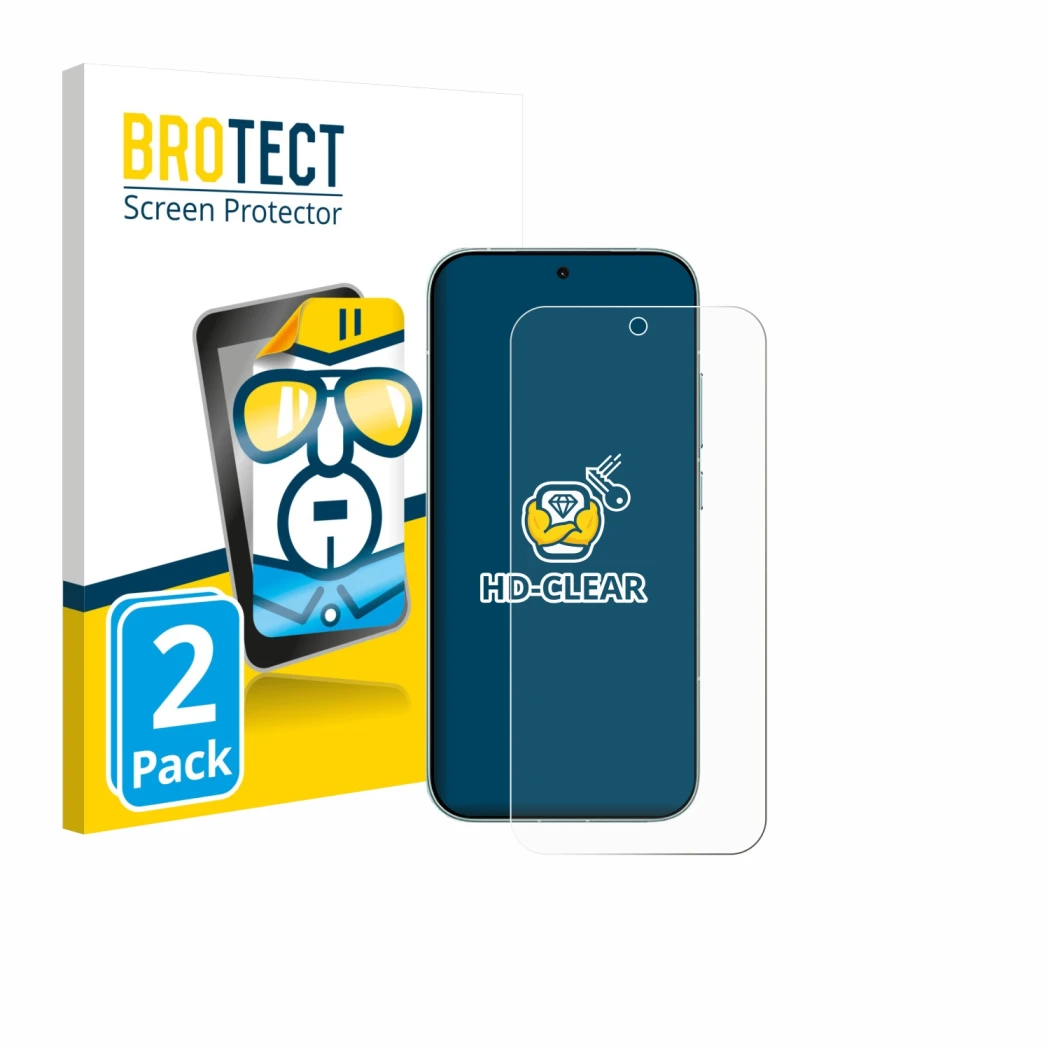 Vorderseite einer Produktverpackung mit dem Markenlogo BROTECT. Daneben ist das Gerät Xiaomi Redmi Turbo 5 5G mit dem zugehöri