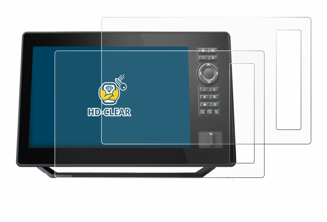 Abbildung des Geräts Humminbird Xplore 9 mit einer Vielzahl des Displayschutzes.