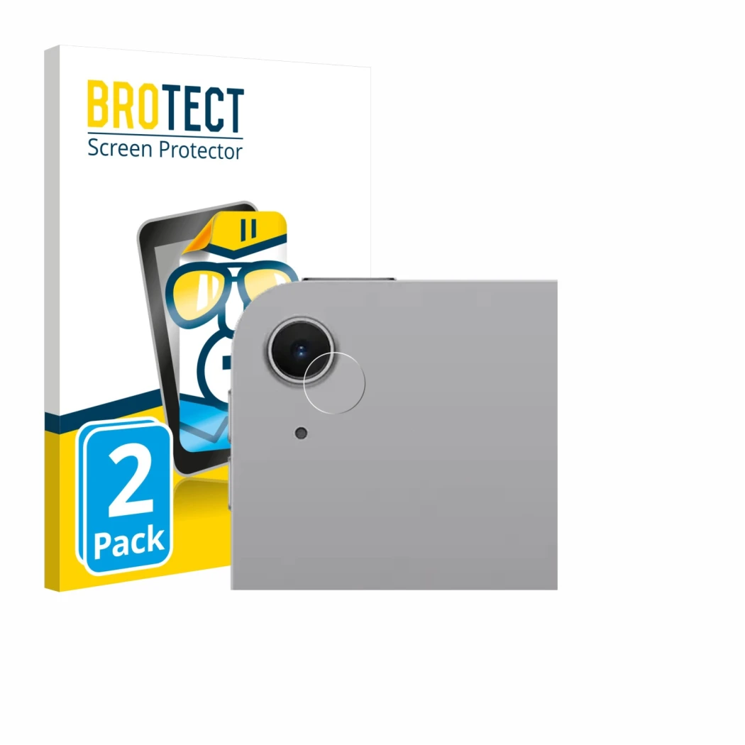 Vorderseite einer Produktverpackung mit dem Markenlogo BROTECT. Daneben ist das Gerät Apple iPad Air 13