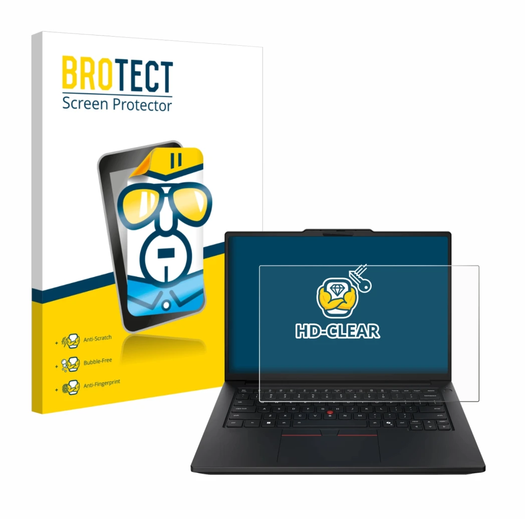 Vorderseite einer Produktverpackung mit dem Markenlogo BROTECT. Daneben ist das Gerät Lenovo ThinkPad P14s Gen 7 14