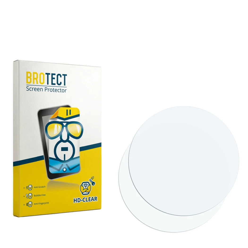 Vorderseite einer Produktverpackung mit dem Markenlogo BROTECT. Daneben ist der zugehörige Displayschutz.