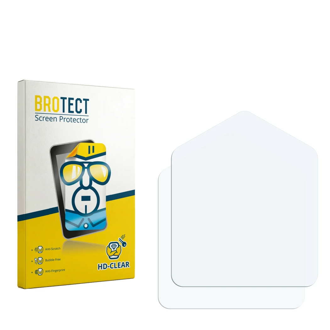 Vorderseite einer Produktverpackung mit dem Markenlogo BROTECT. Daneben ist der zugehörige Displayschutz.