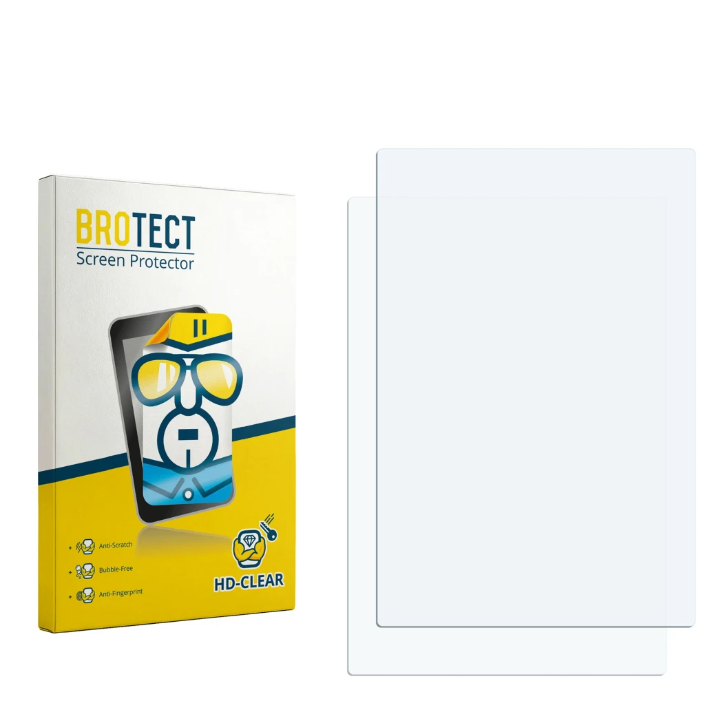 Vorderseite einer Produktverpackung mit dem Markenlogo BROTECT. Daneben ist der zugehörige Displayschutz.