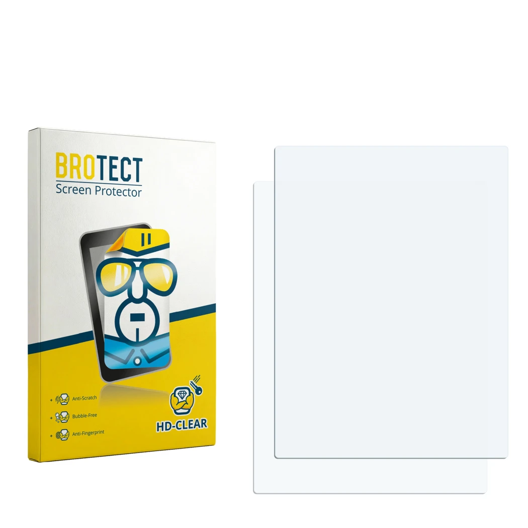 Vorderseite einer Produktverpackung mit dem Markenlogo BROTECT. Daneben ist der zugehörige Displayschutz.