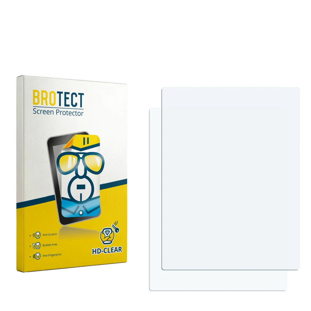 Vorderseite einer Produktverpackung mit dem Markenlogo BROTECT. Daneben ist der zugehörige Displayschutz.