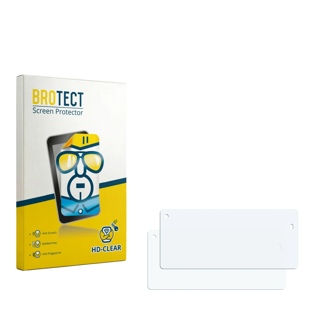 Vorderseite einer Produktverpackung mit dem Markenlogo BROTECT. Daneben ist der zugehörige Displayschutz.