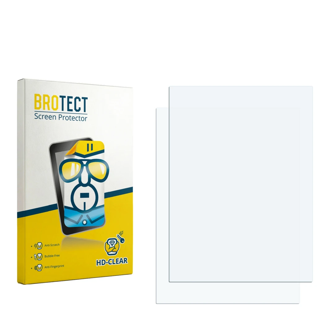 Vorderseite einer Produktverpackung mit dem Markenlogo BROTECT. Daneben ist der zugehörige Displayschutz.