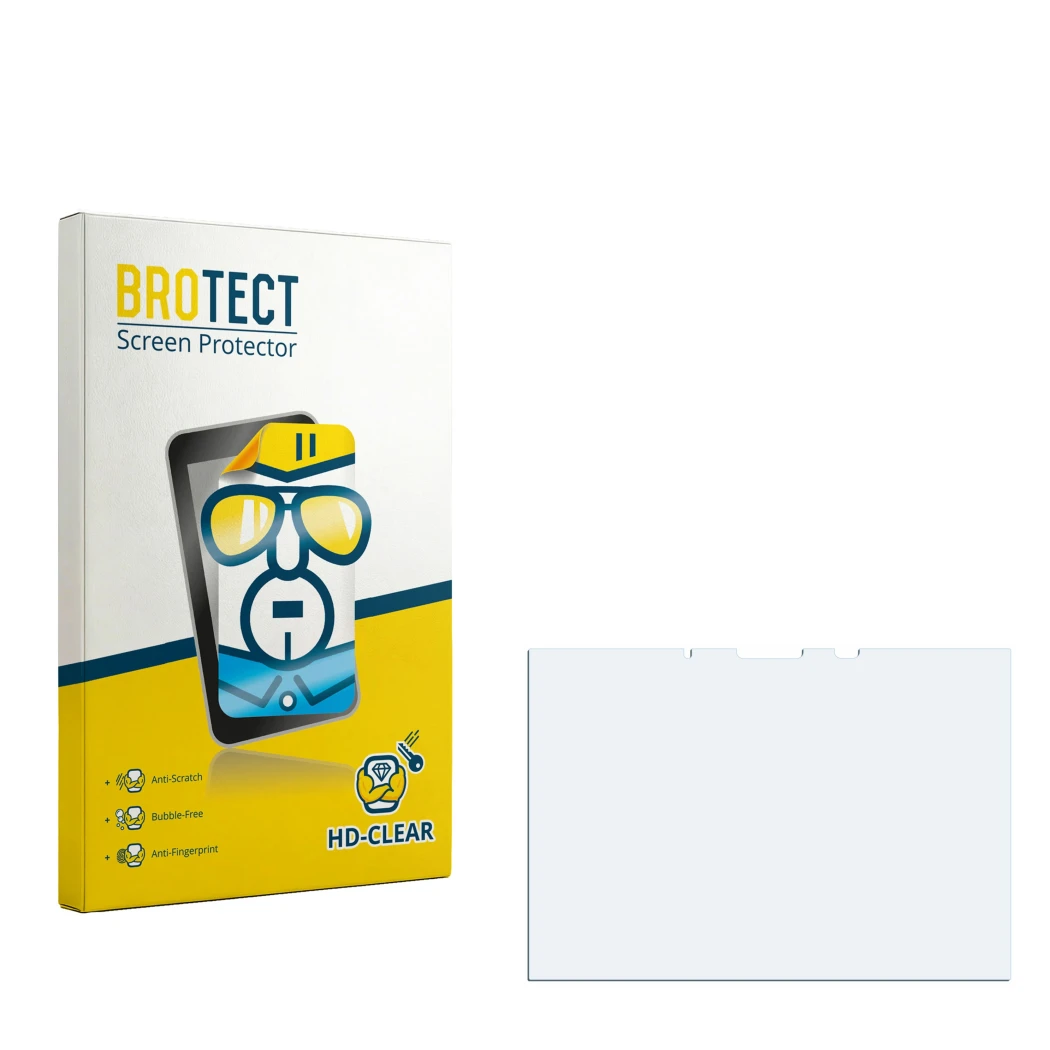 Vorderseite einer Produktverpackung mit dem Markenlogo BROTECT. Daneben ist der zugehörige Displayschutz.