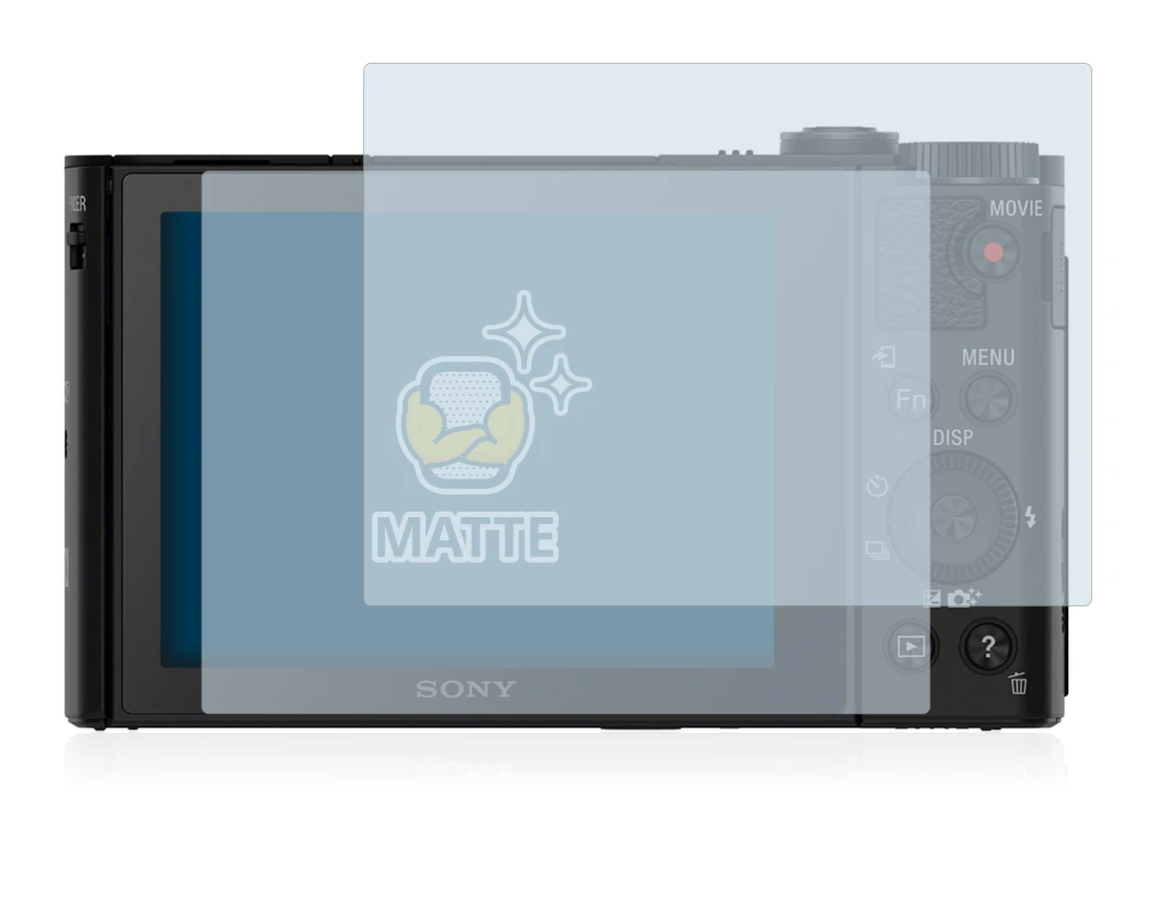 Abbildung des Geräts Sony Cyber-Shot DSC-HX90 mit einer Vielzahl des Displayschutzes.