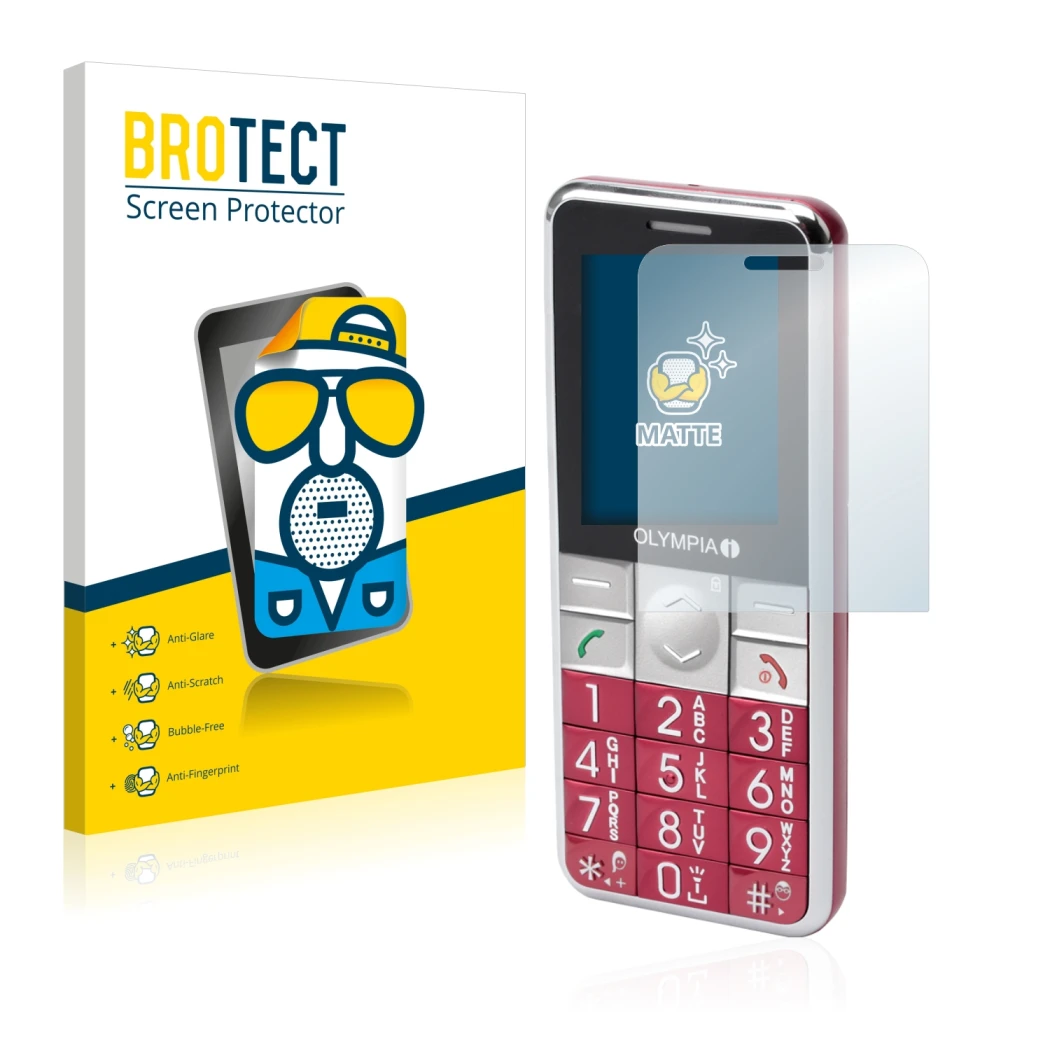 Vorderseite einer Produktverpackung mit dem Markenlogo BROTECT. Daneben ist das Gerät Olympia Viva Plus mit dem zugehörigen Di