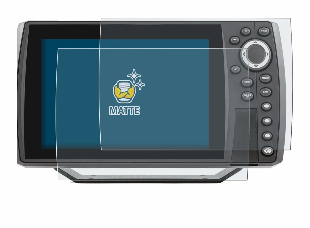 Abbildung des Geräts Humminbird Helix 7 mit einer Vielzahl des Displayschutzes.