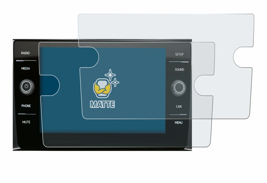 Abbildung des Geräts Volkswagen Composition Media 2017 mit einer Vielzahl des Displayschutzes.