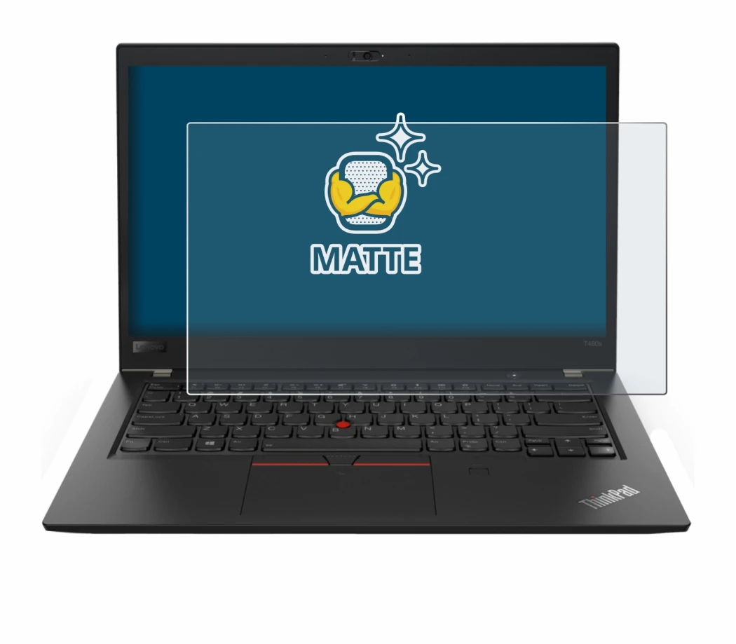 Abbildung des Geräts Lenovo ThinkPad T480s mit einer Vielzahl des Displayschutzes.