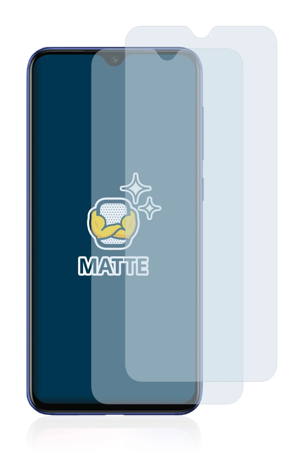 Abbildung des Geräts Xiaomi Mi 9 SE mit einer Vielzahl des Displayschutzes.