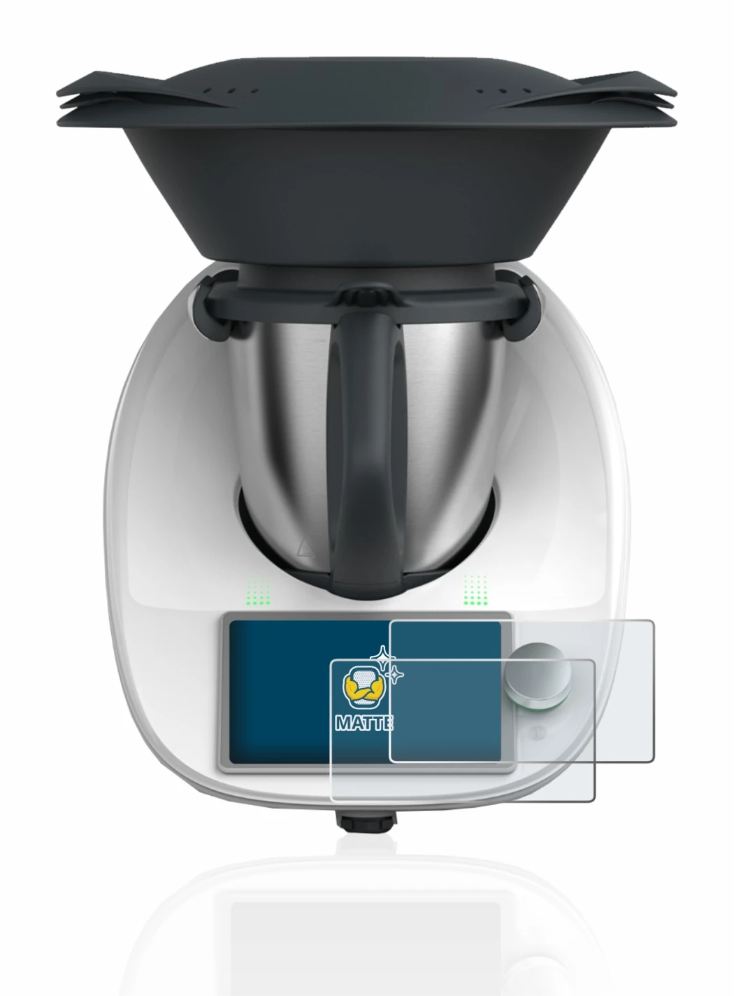 Abbildung des Geräts Vorwerk Thermomix TM6 mit einer Vielzahl des Displayschutzes.