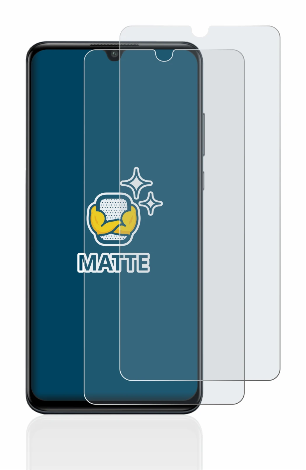 Abbildung des Geräts Huawei P30 lite mit einer Vielzahl des Displayschutzes.