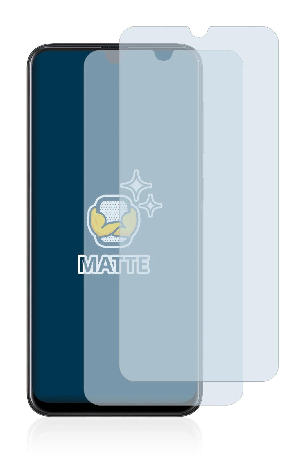 Abbildung des Geräts Samsung Galaxy A20 mit einer Vielzahl des Displayschutzes.