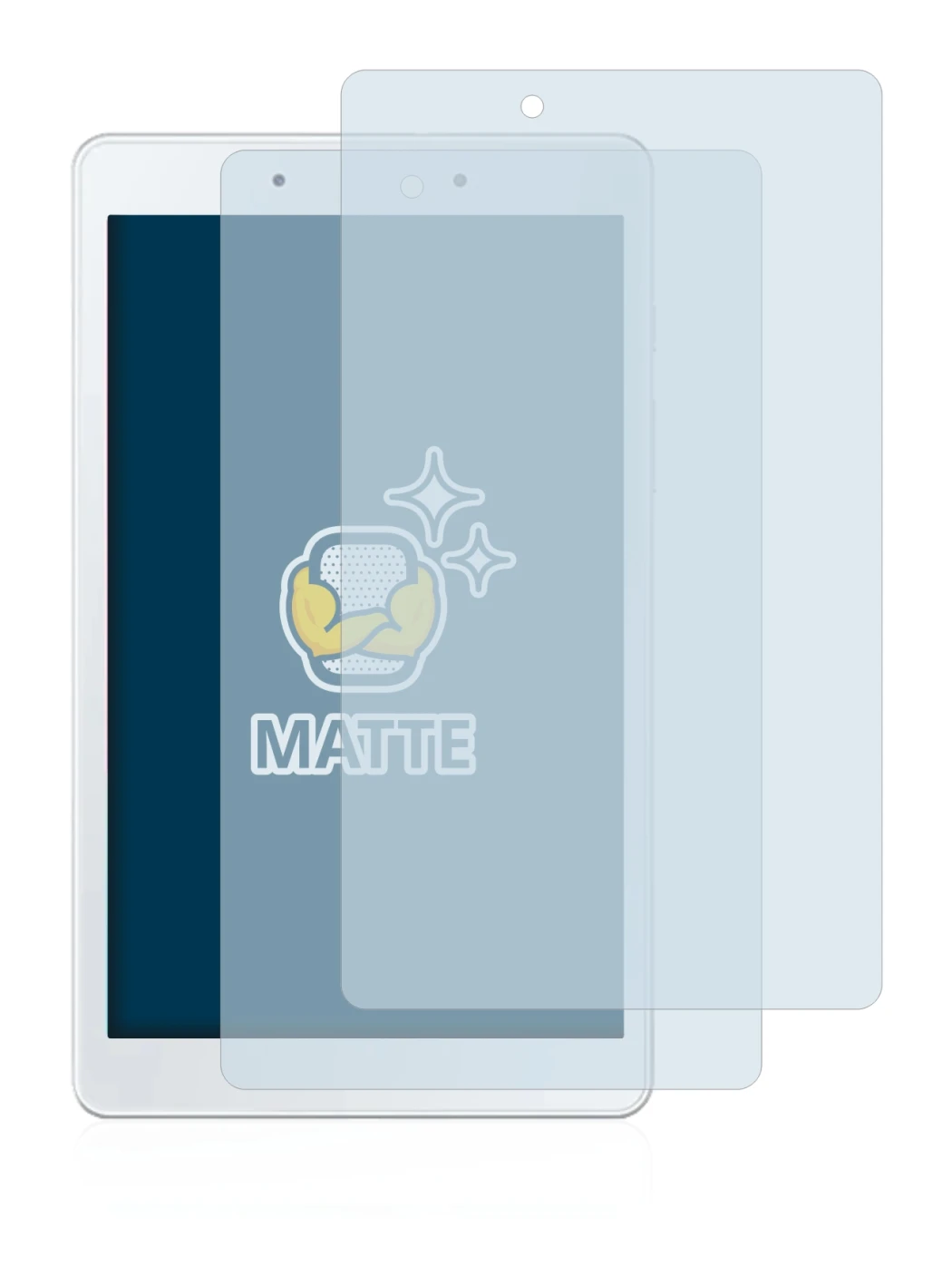 Abbildung des Geräts Samsung Galaxy Tab A 8.0 WiFi 2019 mit einer Vielzahl des Displayschutzes.