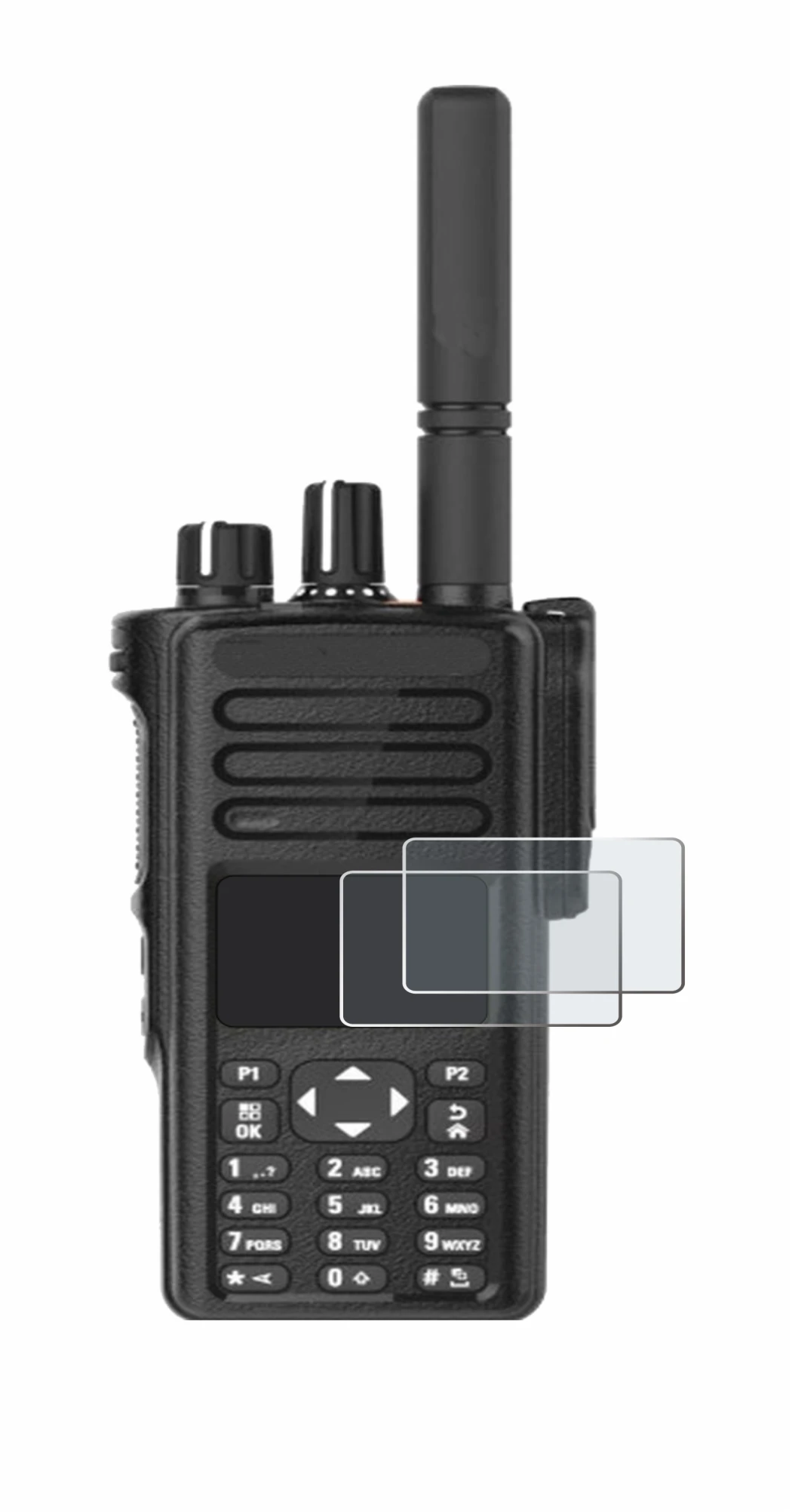 Abbildung des Geräts Motorola DP4801e mit einer Vielzahl des Displayschutzes.