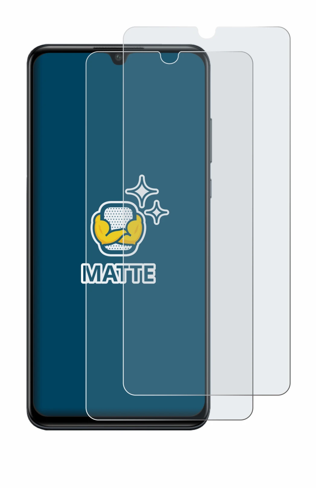 Abbildung des Geräts Huawei P30 lite New Edition mit einer Vielzahl des Displayschutzes.