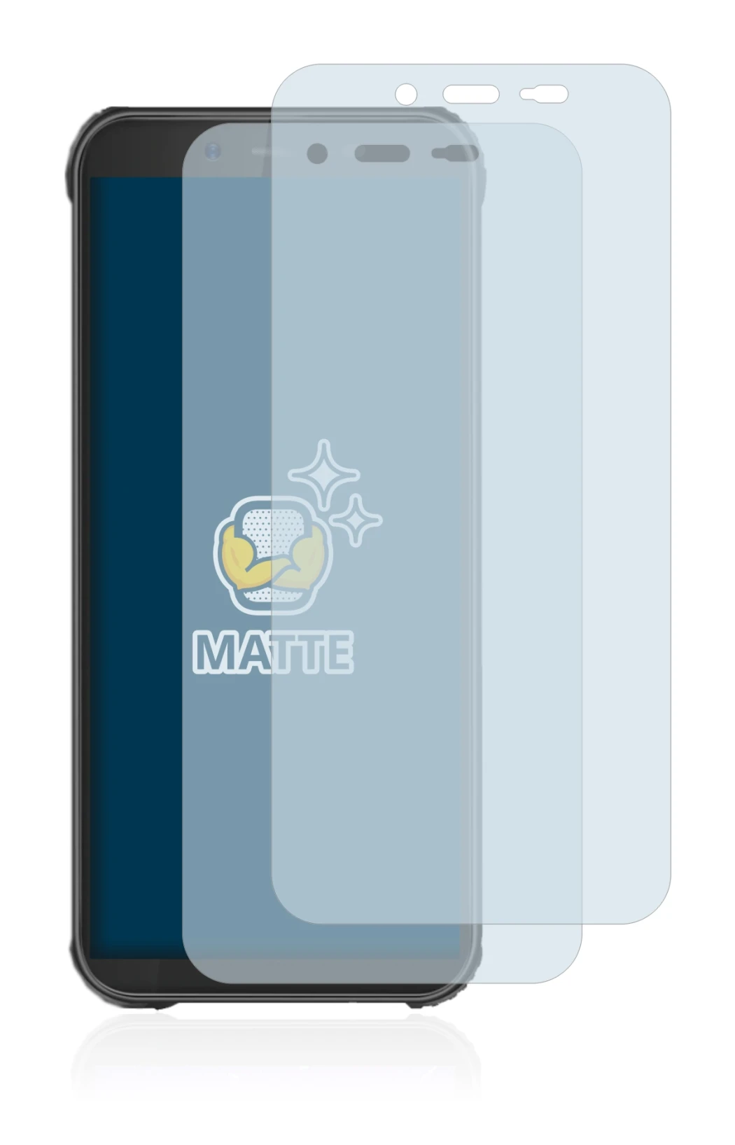 Abbildung des Geräts Blackview BV5500 Plus mit einer Vielzahl des Displayschutzes.