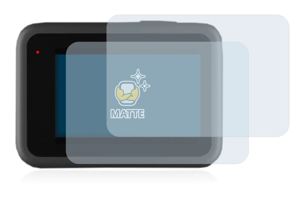 Abbildung des Geräts GoPro Hero 9 Black mit einer Vielzahl des Displayschutzes.