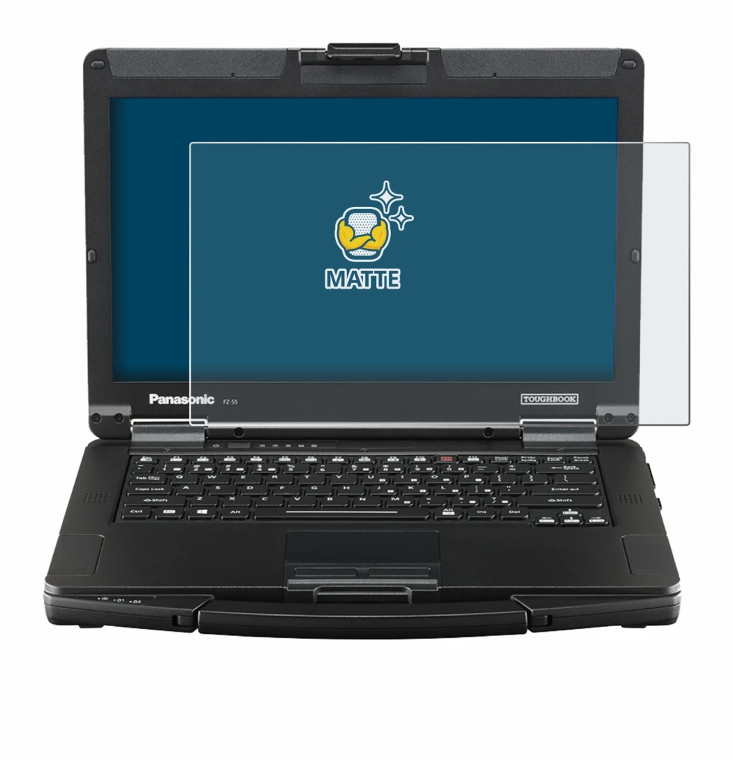 Abbildung des Geräts Panasonic Toughbook FZ-55 Full HD mit einer Vielzahl des Displayschutzes.