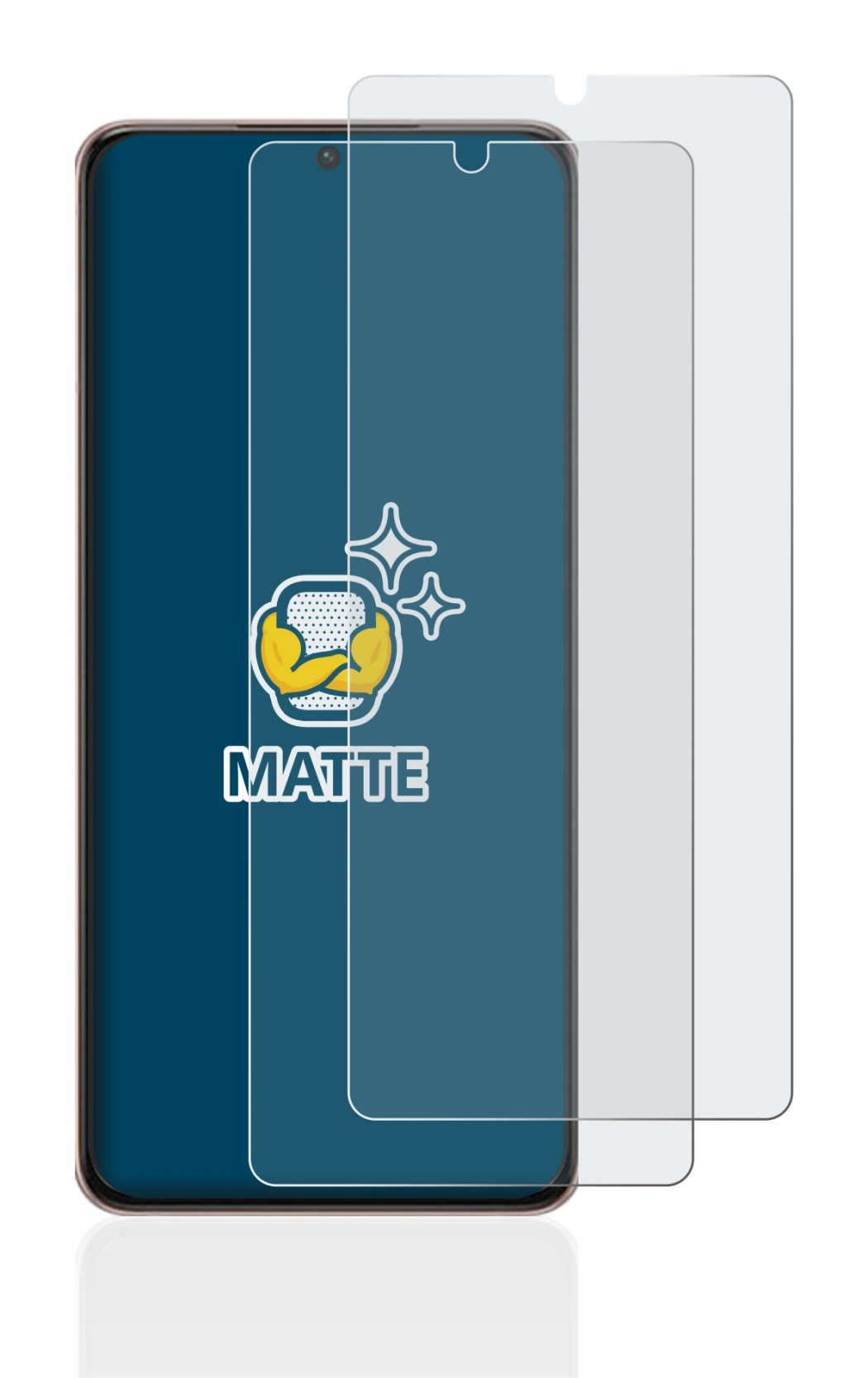 Abbildung des Geräts Samsung Galaxy S21 Ultra 5G mit einer Vielzahl des Displayschutzes.