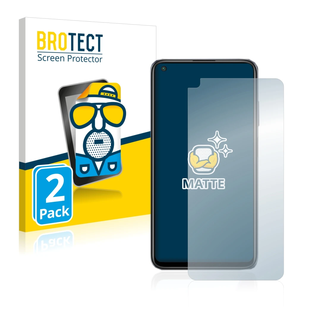 Vorderseite einer Produktverpackung mit dem Markenlogo BROTECT. Daneben ist das Gerät Xiaomi Redmi Note 9T 5G mit dem zugehöri