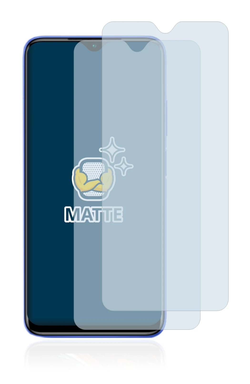 Abbildung des Geräts Xiaomi Redmi 9T mit einer Vielzahl des Displayschutzes.