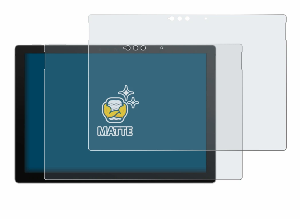 Abbildung des Geräts Microsoft Surface Pro 7 Plus mit einer Vielzahl des Displayschutzes.