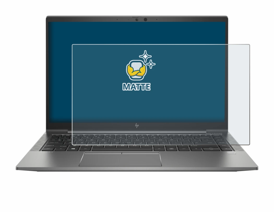 Abbildung des Geräts HP ZBook Firefly 14 G8 mit einer Vielzahl des Displayschutzes.