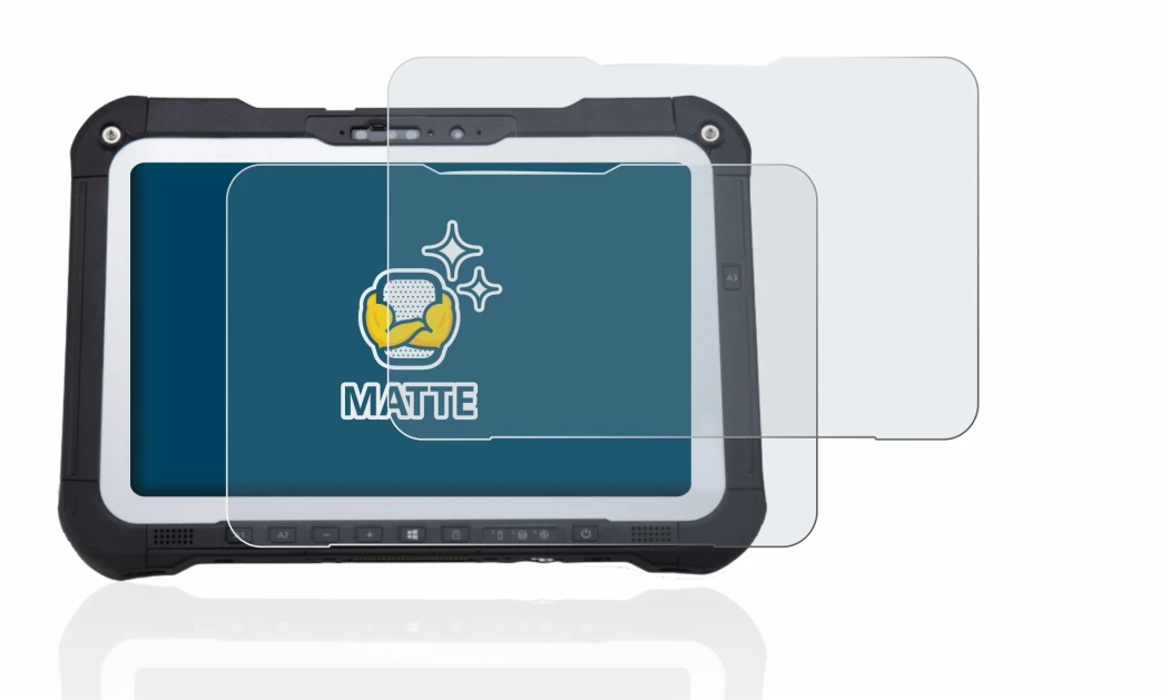 Abbildung des Geräts Panasonic Toughbook FZ-G2 mit einer Vielzahl des Displayschutzes.