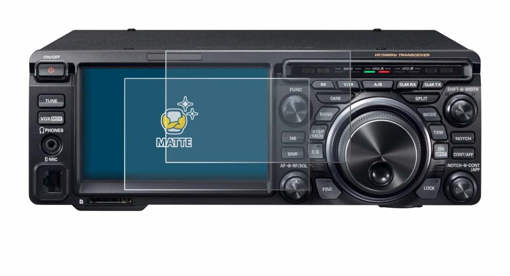 Abbildung des Geräts Yaesu FT-DX10 mit einer Vielzahl des Displayschutzes.