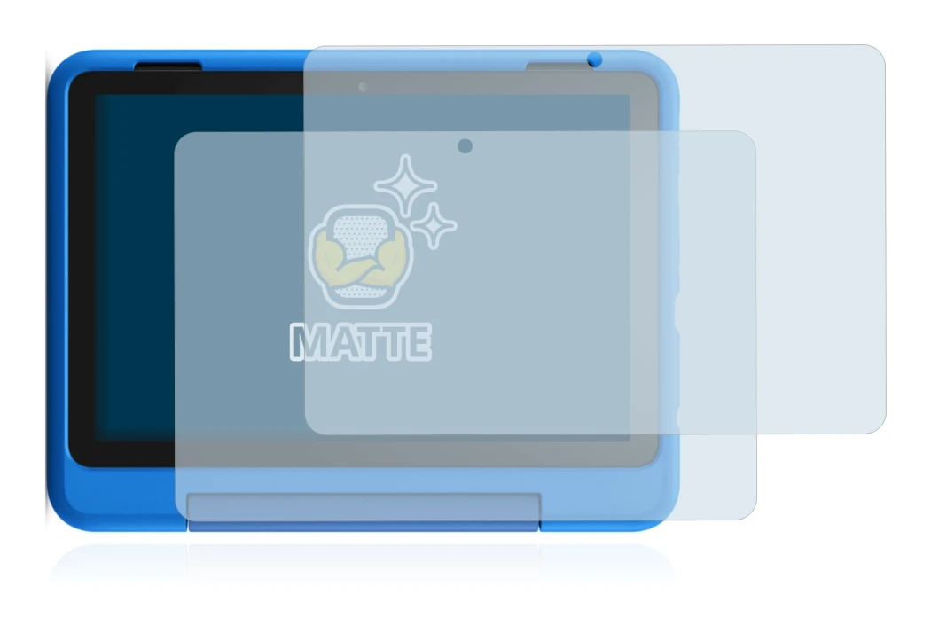 Abbildung des Geräts Amazon Fire HD 8 Kids Pro Edition 2021 (10. Gen.) mit einer Vielzahl des Displayschutzes.