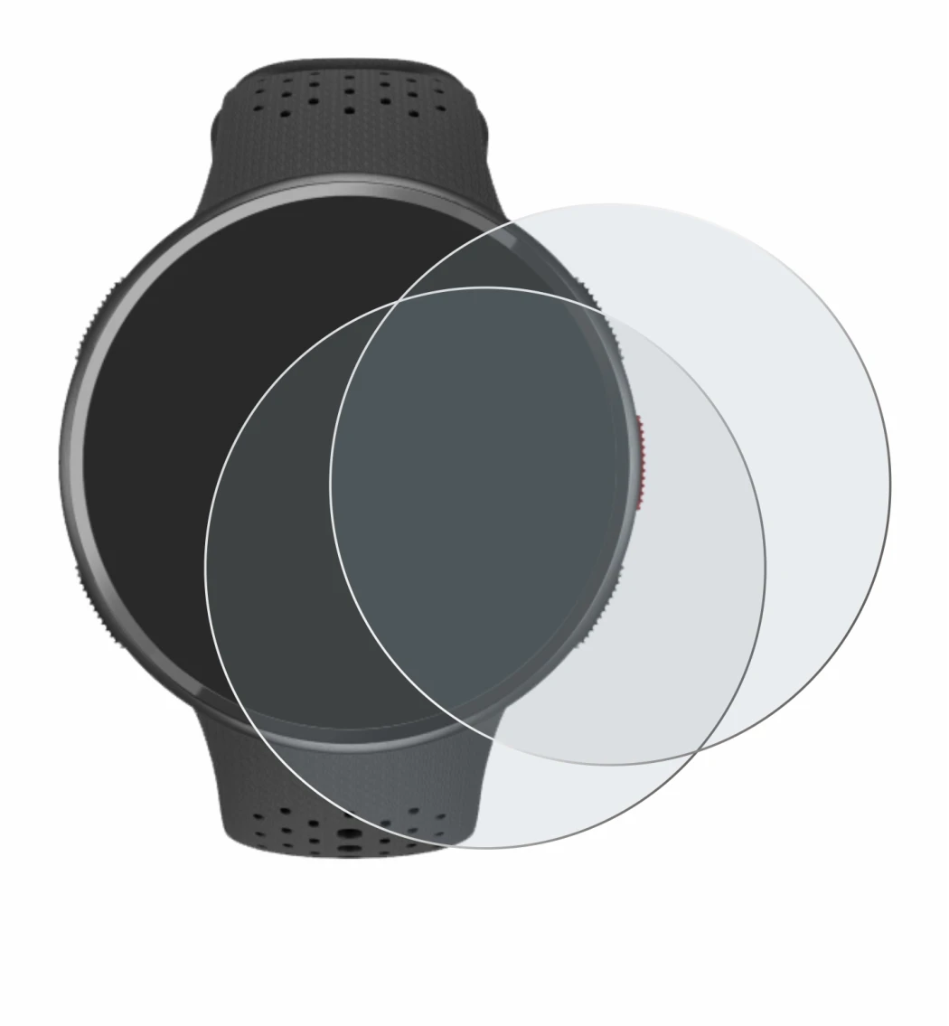 Abbildung des Geräts Polar Pacer Pro mit einer Vielzahl des Displayschutzes.