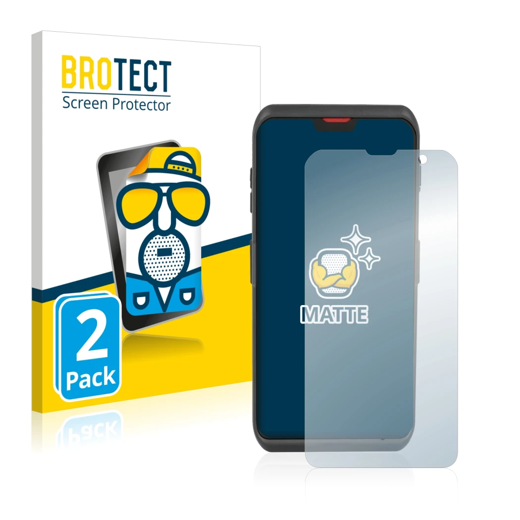 Vorderseite einer Produktverpackung mit dem Markenlogo BROTECT. Daneben ist das Gerät Honeywell ScanPal EDA52 mit dem zugehöri