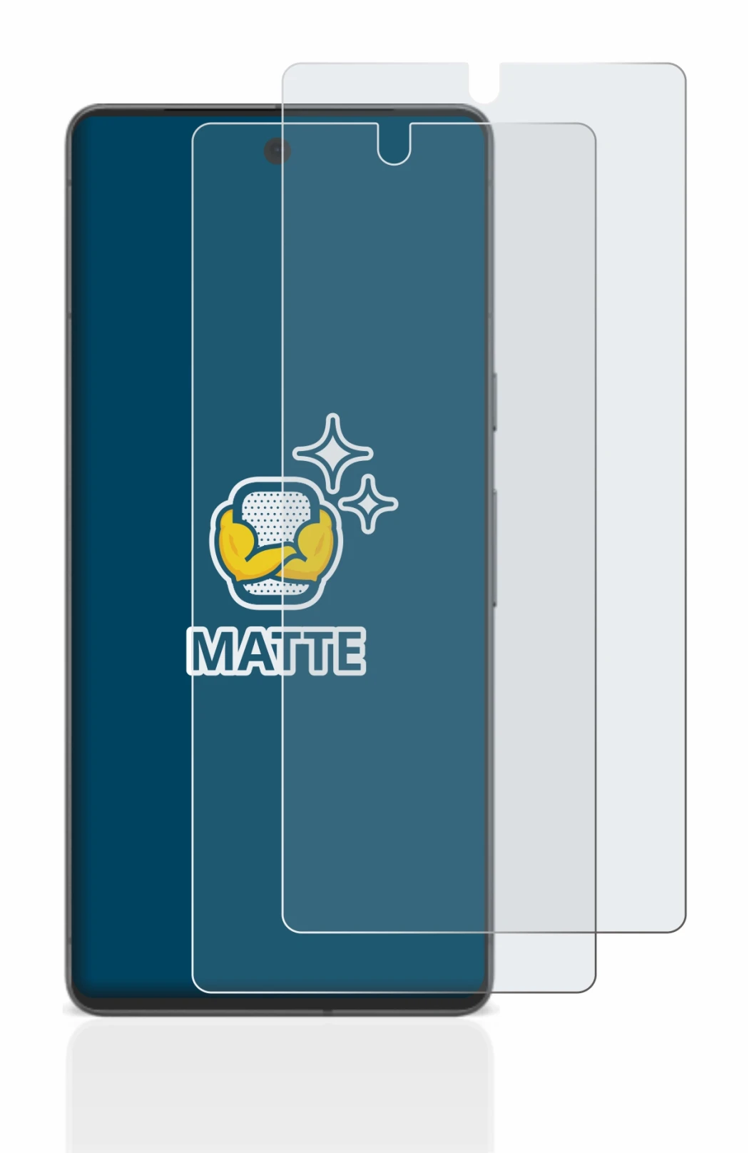 Abbildung des Geräts Google Pixel 7 mit einer Vielzahl des Displayschutzes.