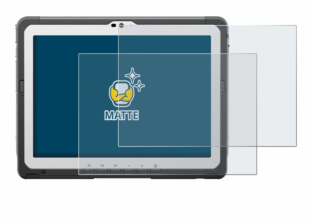 Abbildung des Geräts Panasonic Toughbook FZ-A3 mit einer Vielzahl des Displayschutzes.