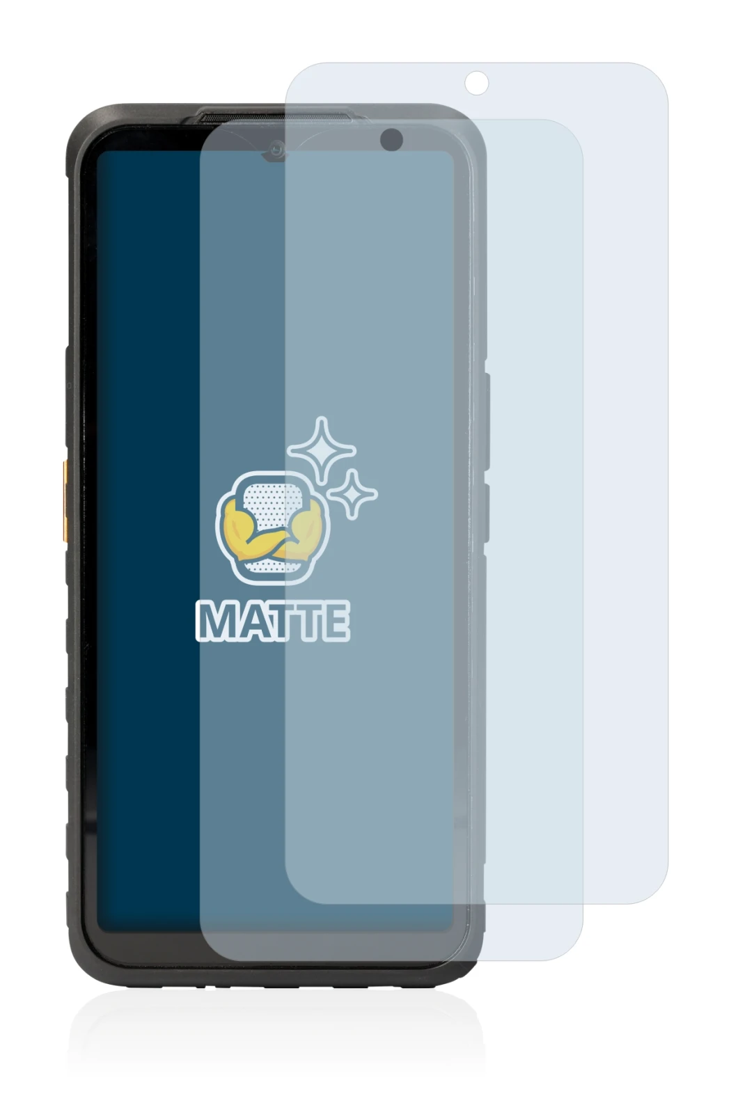 Abbildung des Geräts Caterpillar Cat S53 5G mit einer Vielzahl des Displayschutzes.