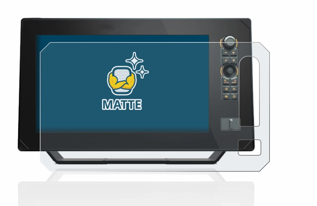 Abbildung des Geräts Humminbird Apex 13 MEGA SI+ mit einer Vielzahl des Displayschutzes.