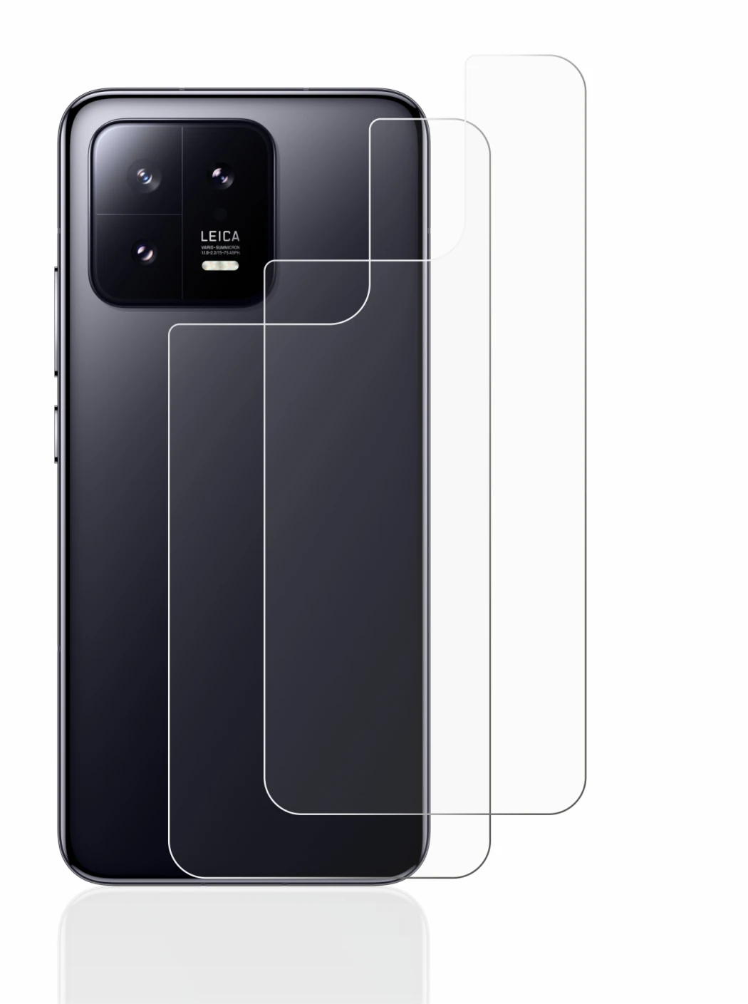 Abbildung des Geräts Xiaomi 13 (Rückseite) mit einer Vielzahl des Displayschutzes.