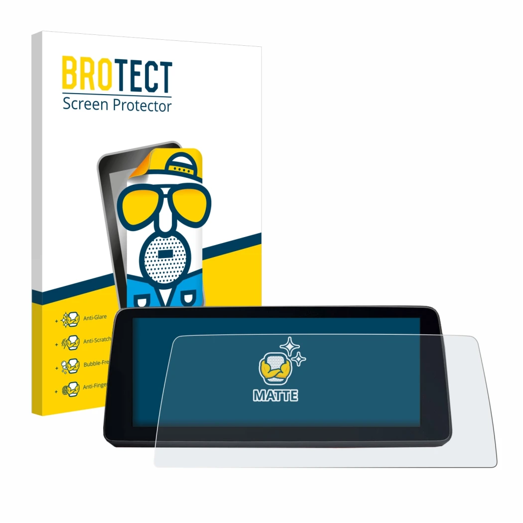 Vorderseite einer Produktverpackung mit dem Markenlogo BROTECT. Daneben ist das Gerät BMW 5 G30/G31 2017-2019 mit dem zugehöri