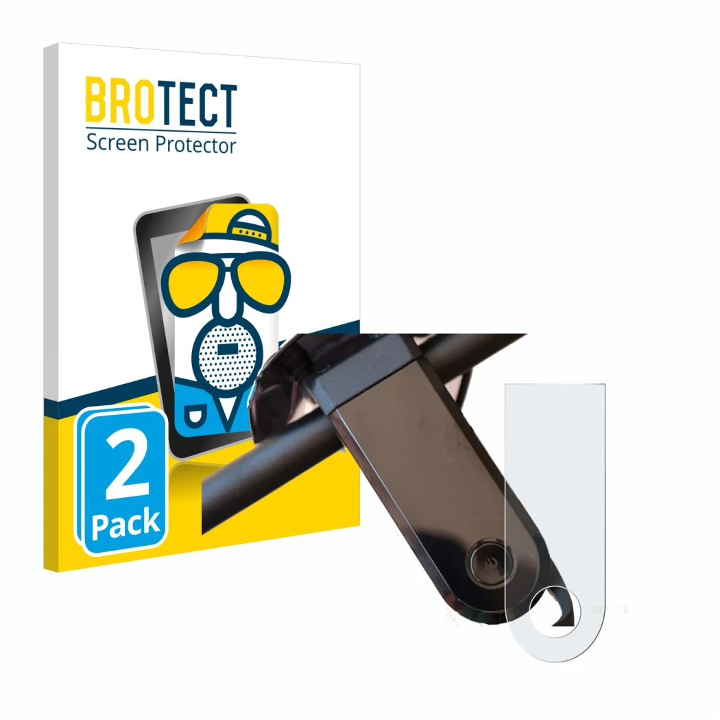 Vorderseite einer Produktverpackung mit dem Markenlogo BROTECT. Daneben ist das Gerät NIU KQi3 Max mit dem zugehörigen Display