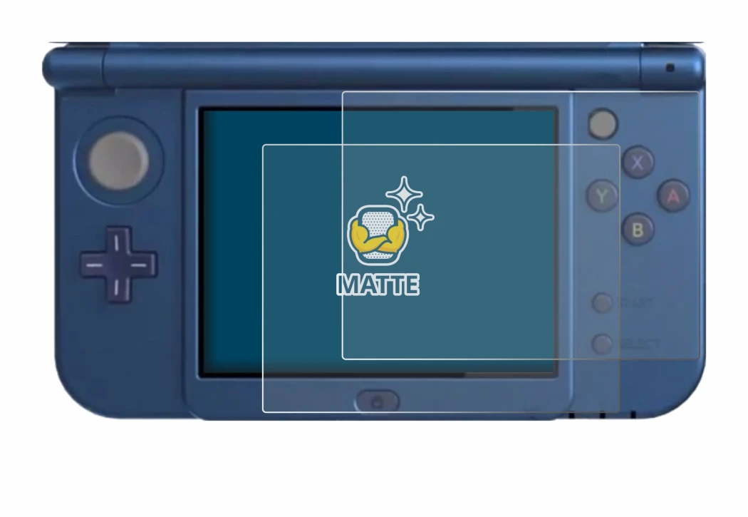 Abbildung des Geräts Nintendo New 3DS XL (Unteres Display) mit einer Vielzahl des Displayschutzes.