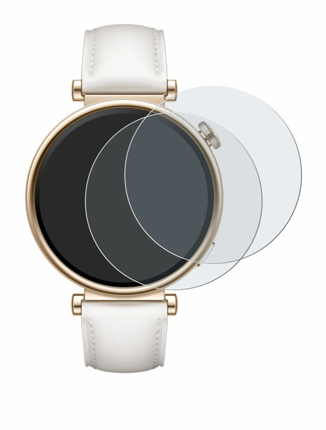 Abbildung des Geräts Huawei Watch GT 4 (41mm) mit einer Vielzahl des Displayschutzes.