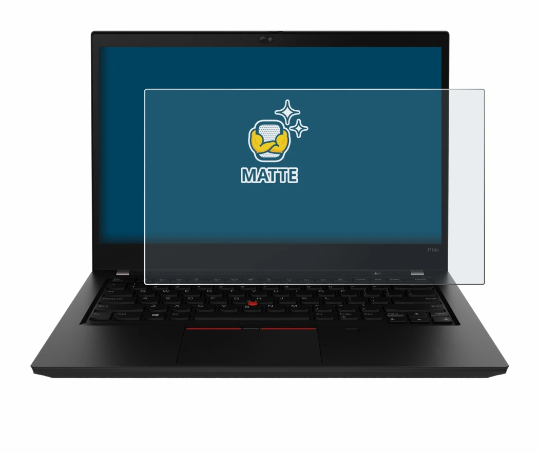 Abbildung des Geräts Lenovo ThinkPad P14s Gen 2 mit einer Vielzahl des Displayschutzes.