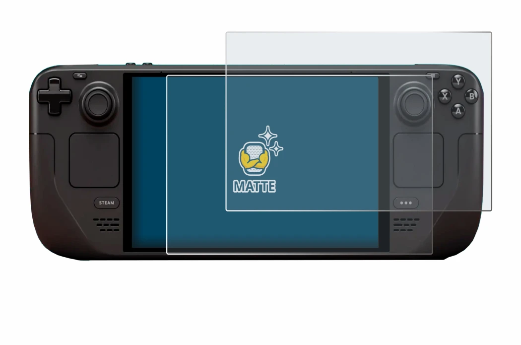 Abbildung des Geräts Valve Steam Deck OLED mit einer Vielzahl des Displayschutzes.