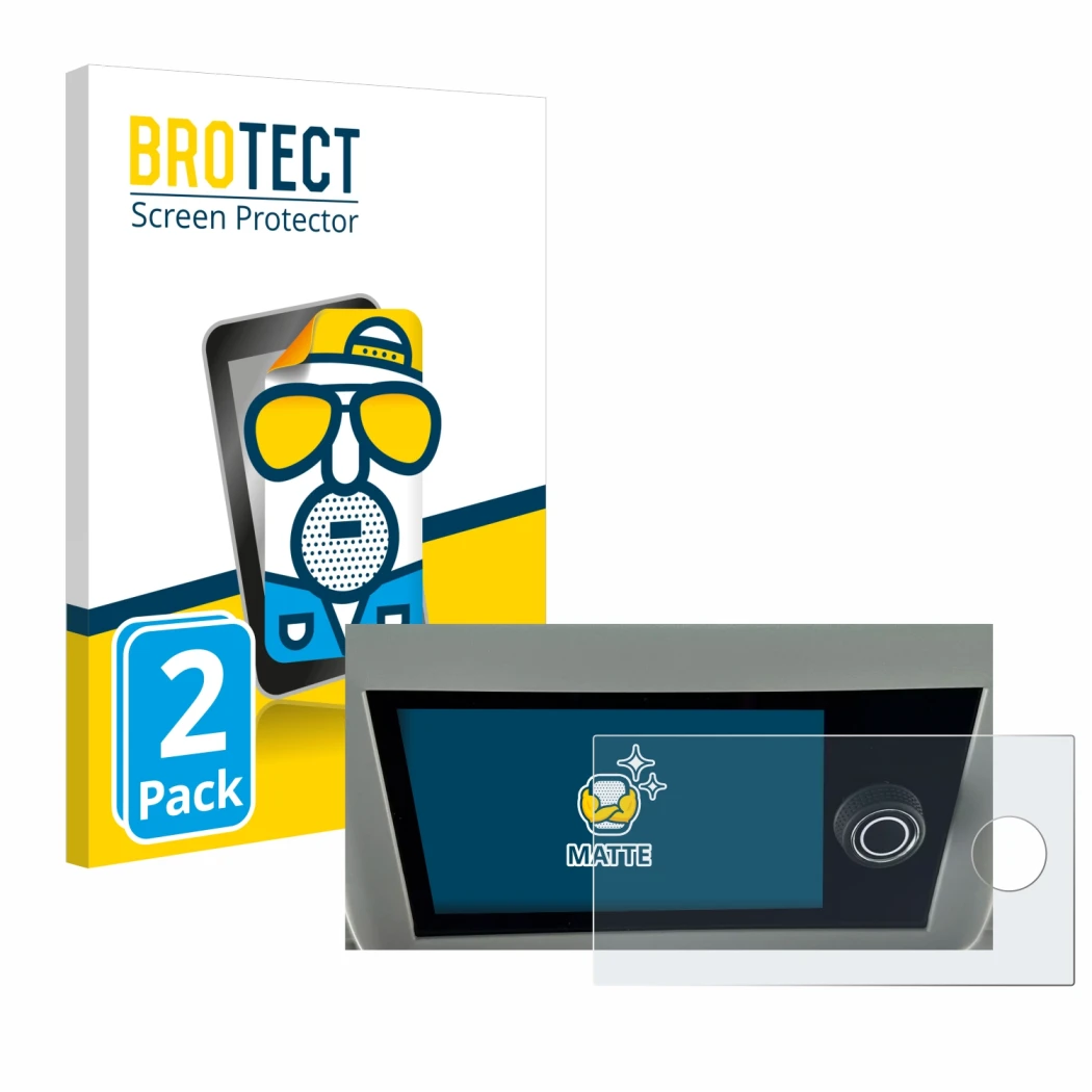 Vorderseite einer Produktverpackung mit dem Markenlogo BROTECT. Daneben ist das Gerät Volkswagen California 6.1 mit dem zugehö